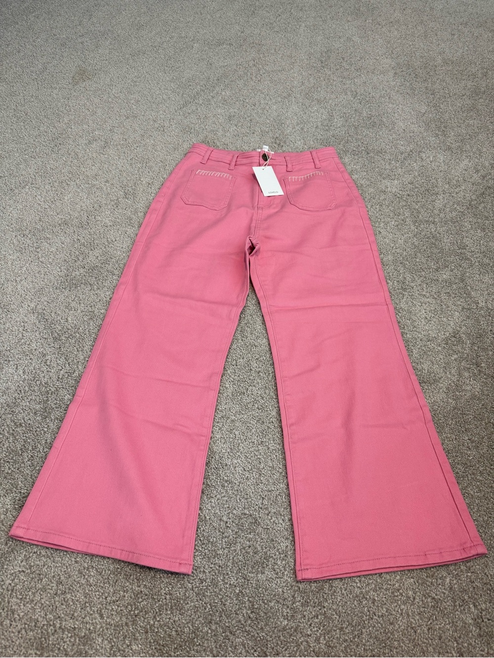 Lovelo Women’s Pink Flare Jeans - Classic High-Waist Style